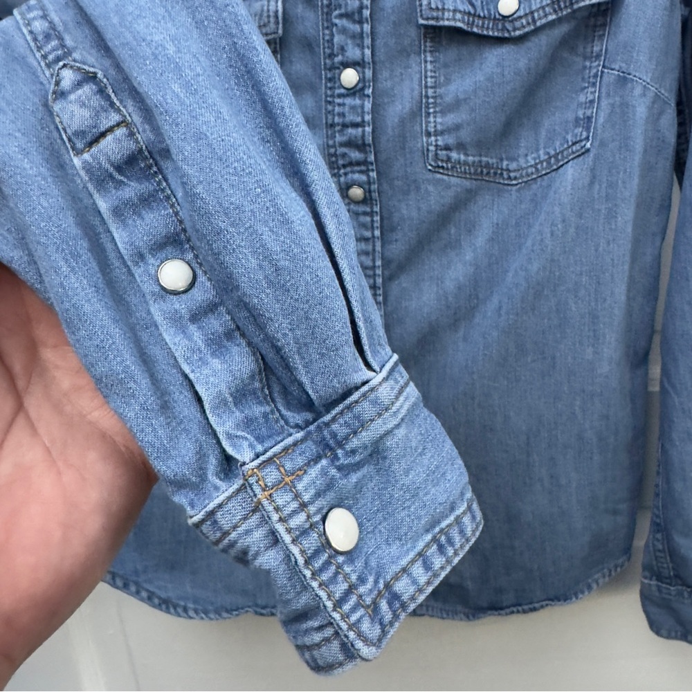 H&M L.O.G.G. Western Denim Shirt Womens XS - Picture 4 of 8